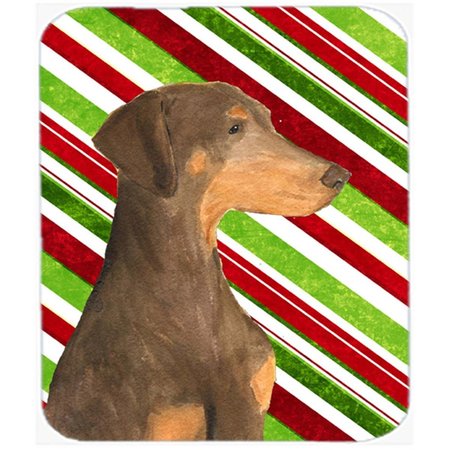 SKILLEDPOWER Doberman Candy Cane Holiday Christmas Mouse Pad; Hot Pad Or Trivet SK628888